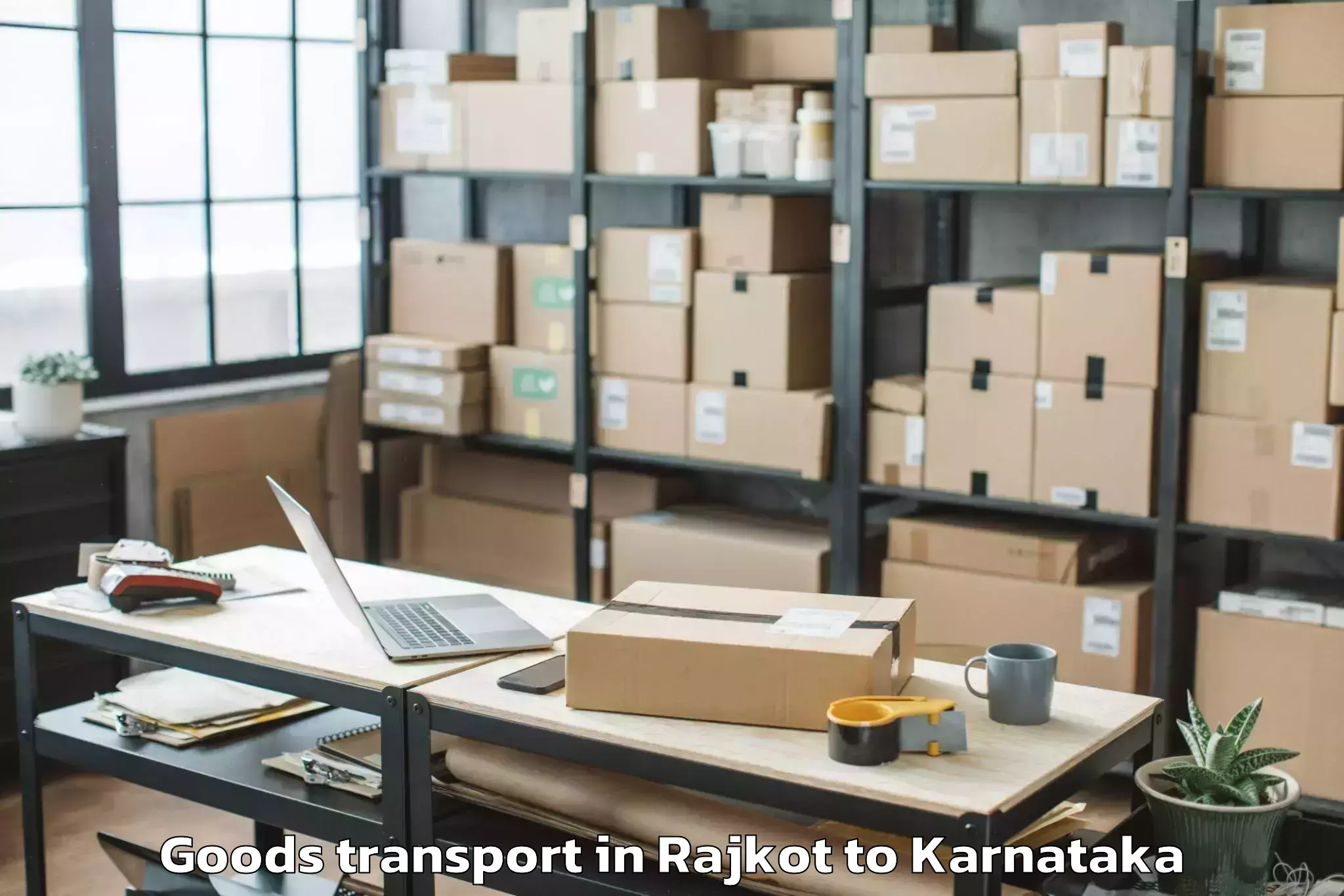 Book Your Rajkot to Rani Channamma University Bela Goods Transport Today